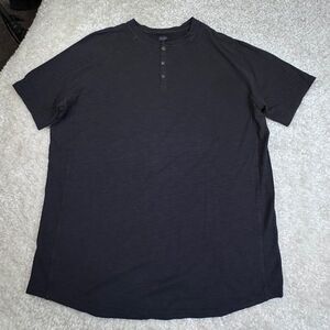 Good Man Henley Short Sleeve Shirt Black Mens XXL